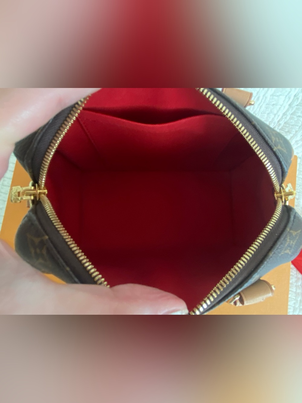 Louis Vuitton Speedy 20 Monogram Canvas Crossbody Bag Vachetta Strap Insert Box - Picture 15 of 16